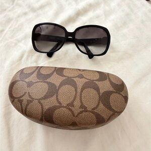 Coach Black Sunglasses with Brown Signature Case